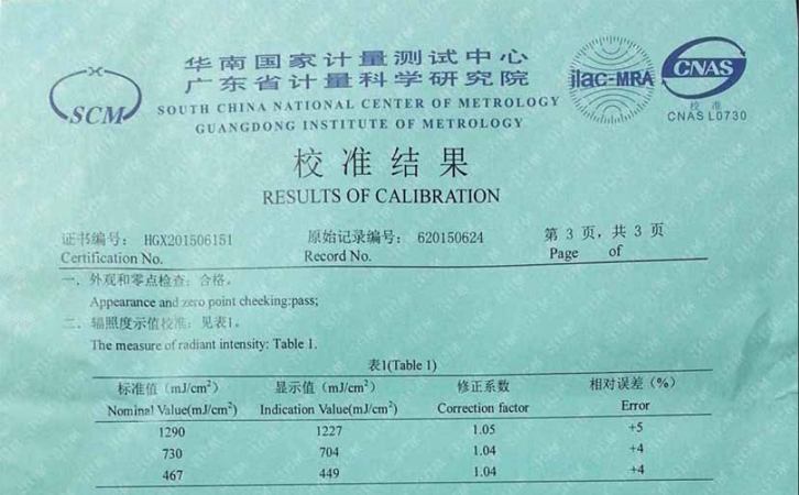 檢測證書 檢測證書